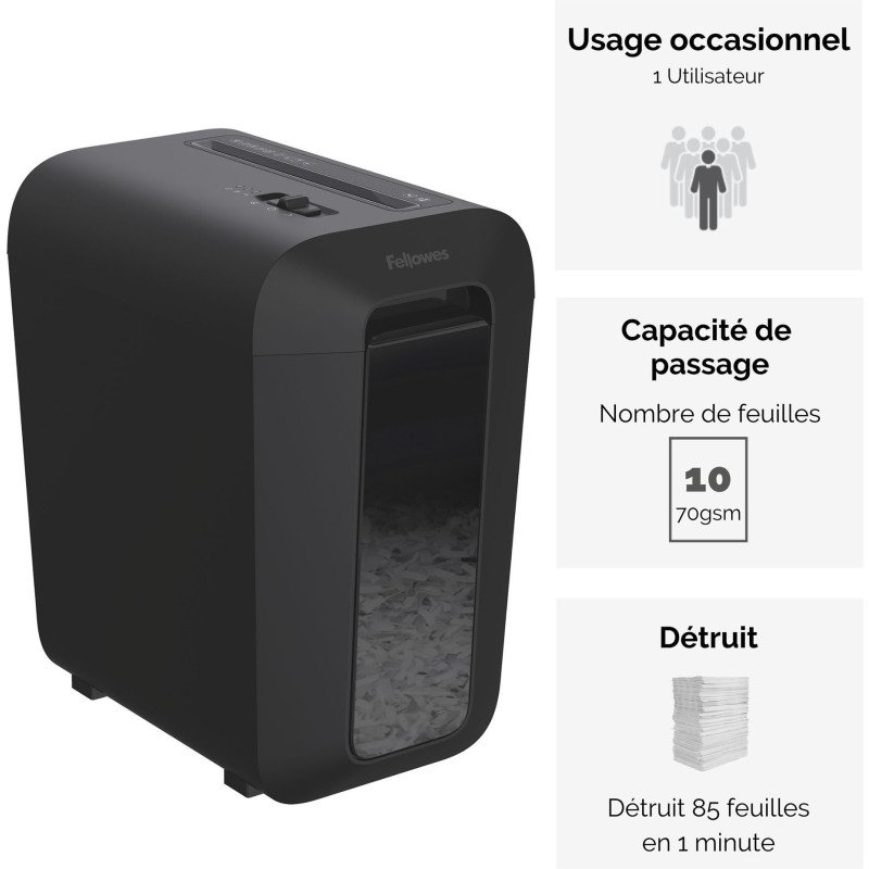 Destructeur Fellowes LX65 - coupe croisée