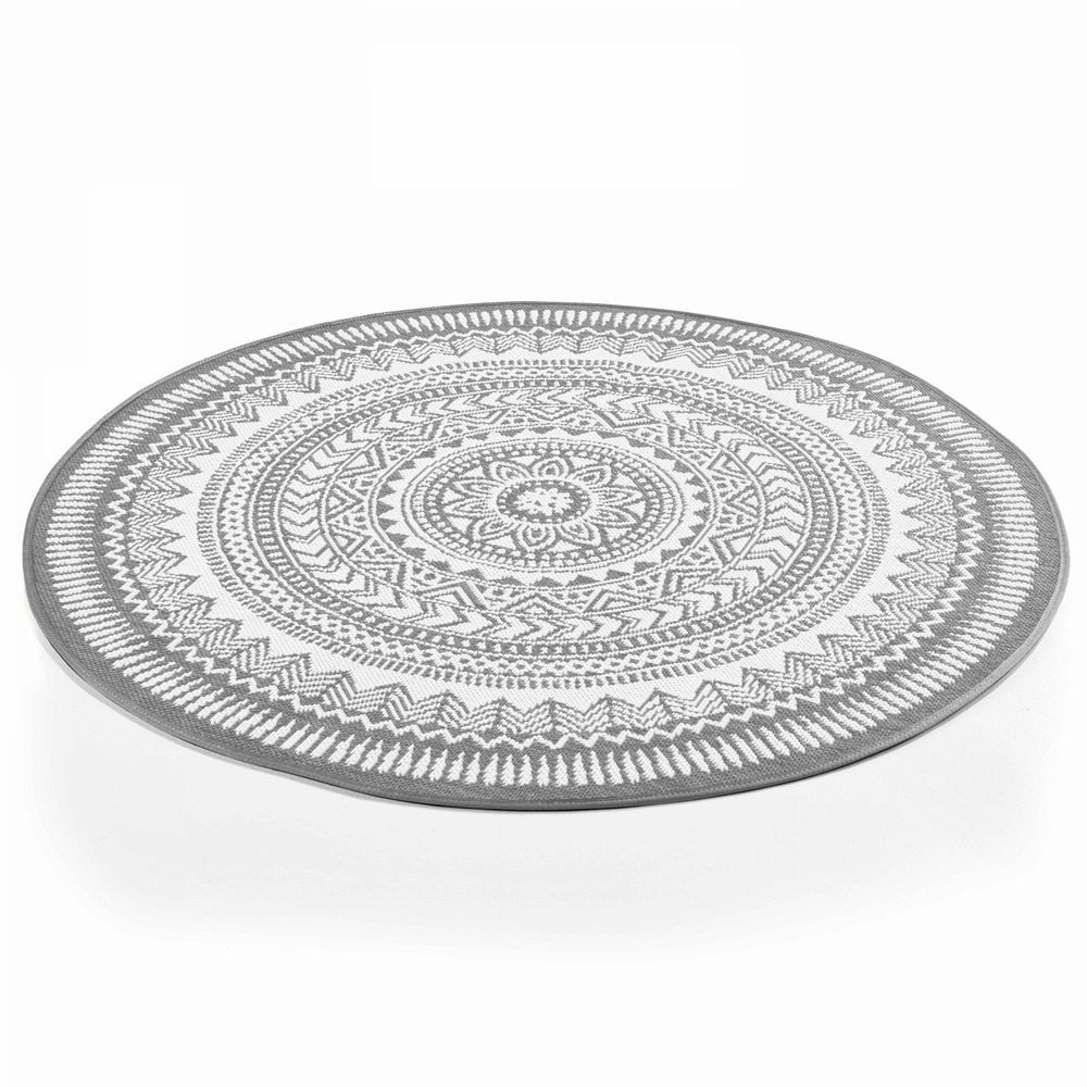 Tapis rond polypropylène gris 120cm