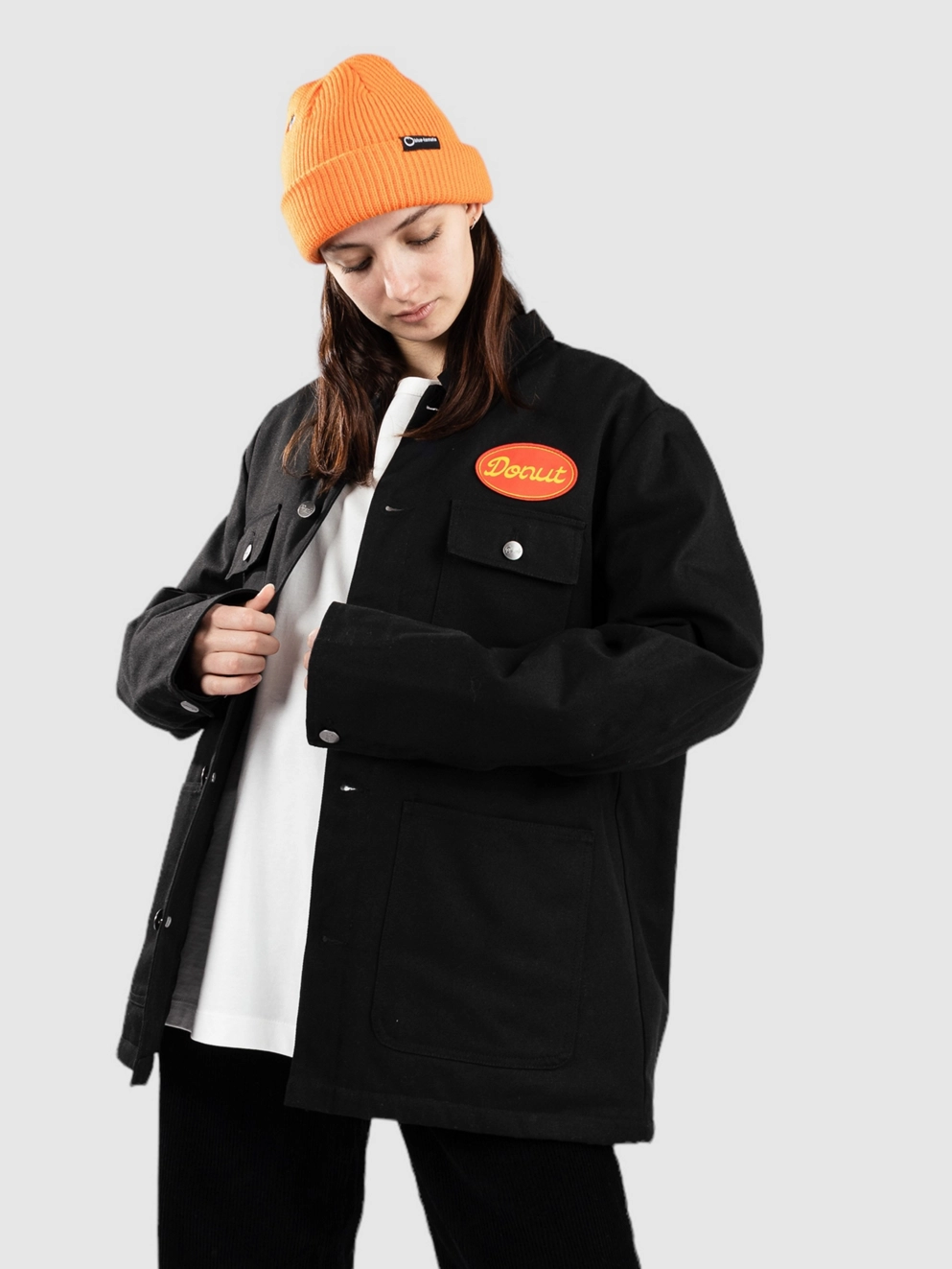 Donut Oval Script Chore Jacket black