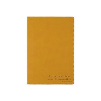 Oberthur Kazan - Carnet de notes A5 - ligné - 160 pages - moutarde - papier ivoire