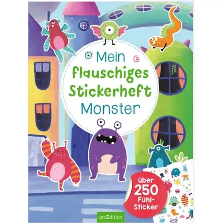 ars Edition Mein flauschiges Stickerheft – Monster