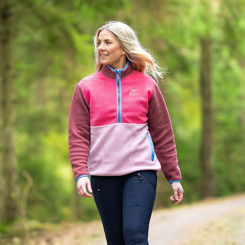 Canyon Half-zip Pile Fleece Dame Apple Butter/Fandango Pink