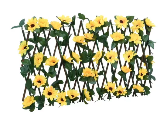 ?Treillis de lierre artificiel extensible jaune 180x20 cm