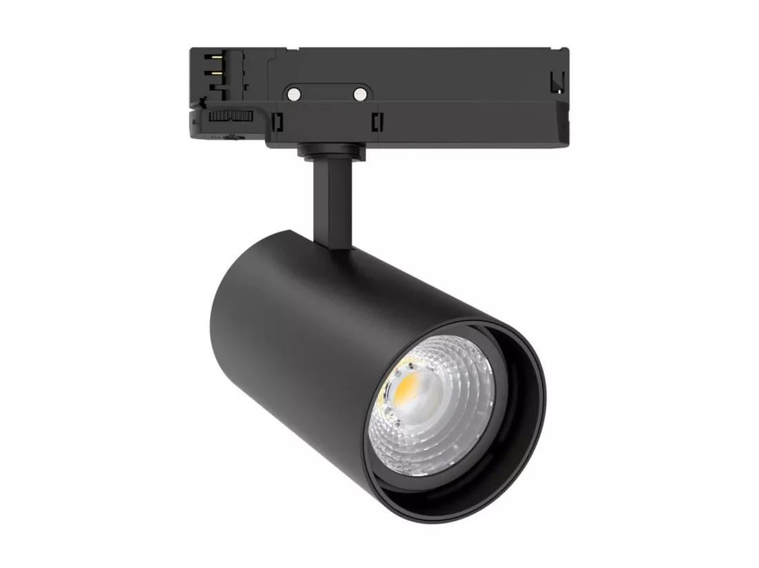 Spot LED sur Rail Triphasé 30W Fasano Dimmable DALI Noir 4000K Blanc neutre