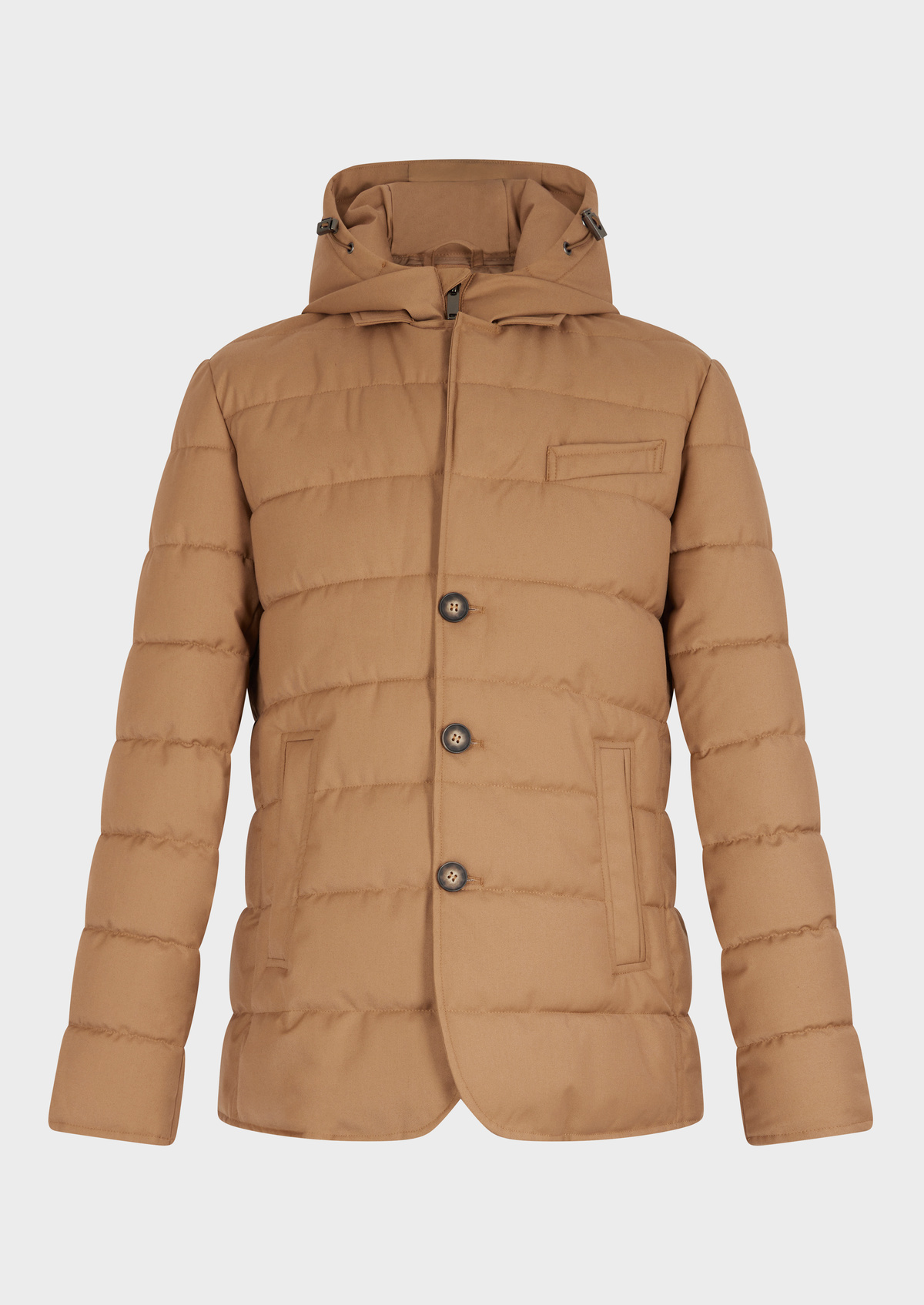 Veste matelassée unie camel à parementure amovible