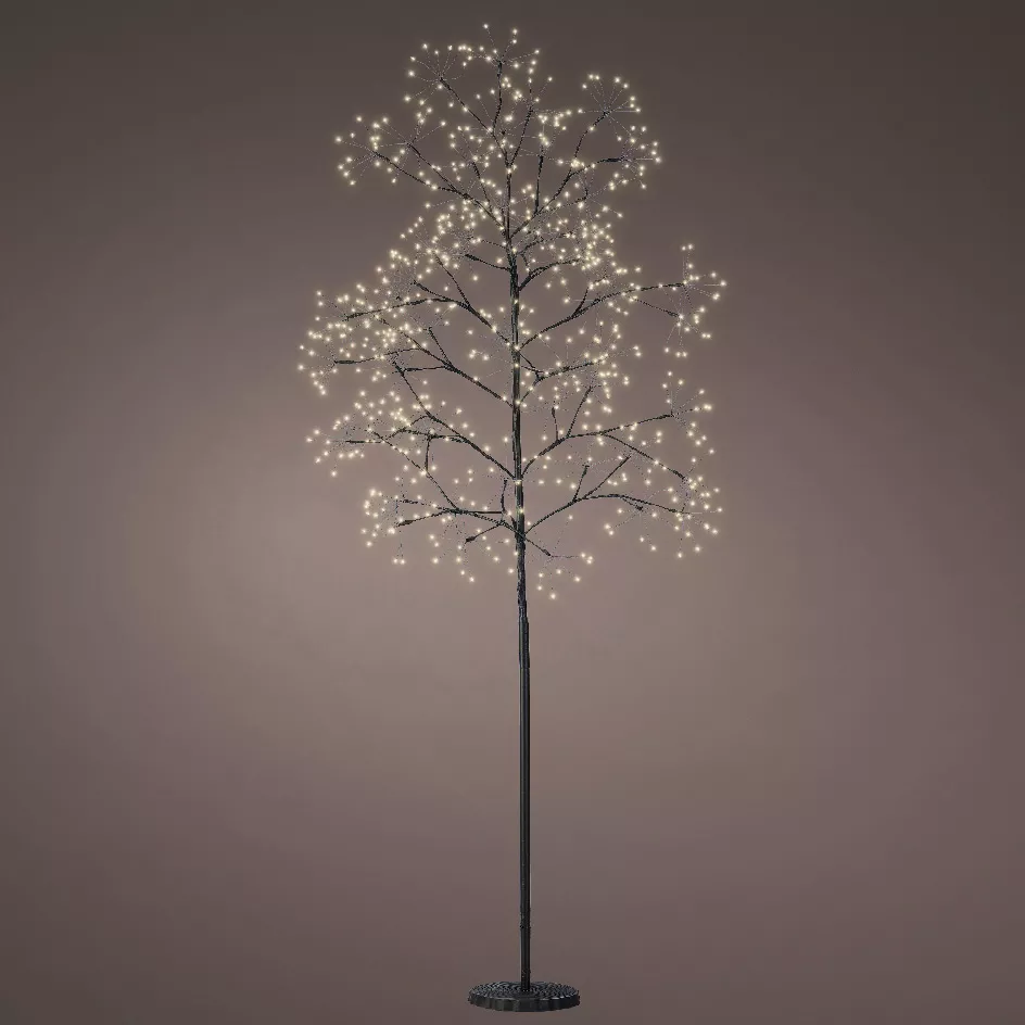 Arbre lumineux 672 LED (H180 cm) Holly Tilleul Noir et blanc chaud