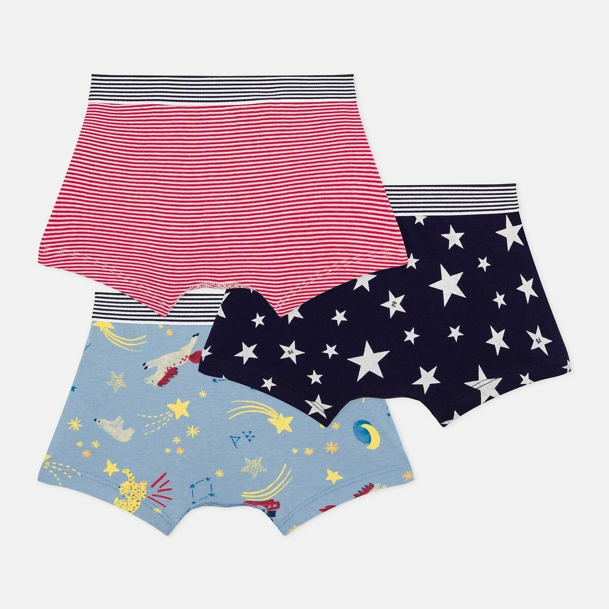 PETIT BATEAU<br>Conjunto de 3 boxers de algodão