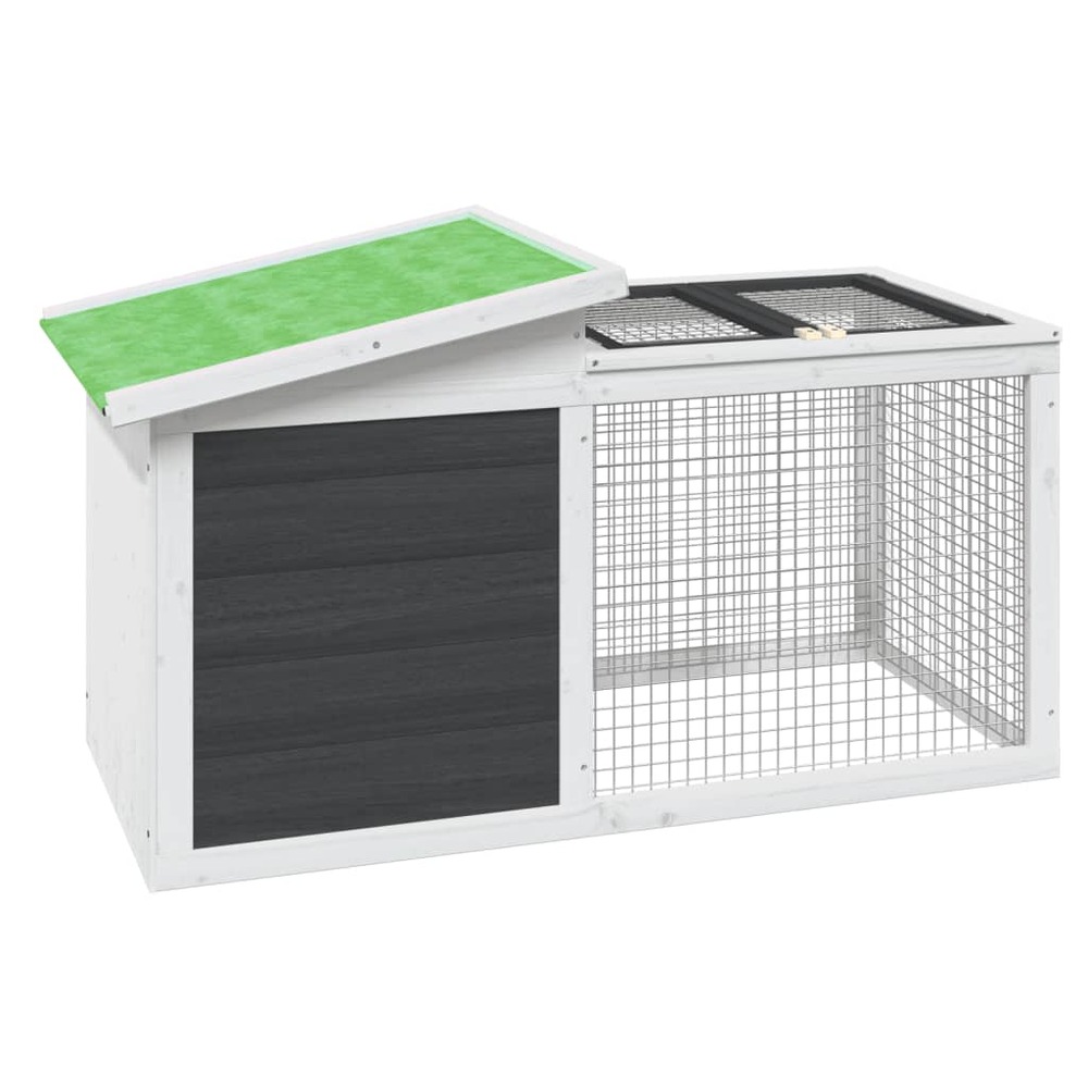 Clapier gris 100,5x54x55 cm bois de pin massif