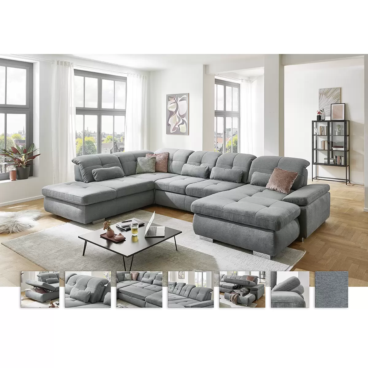 Wohnlandschaft Arbaz Grau