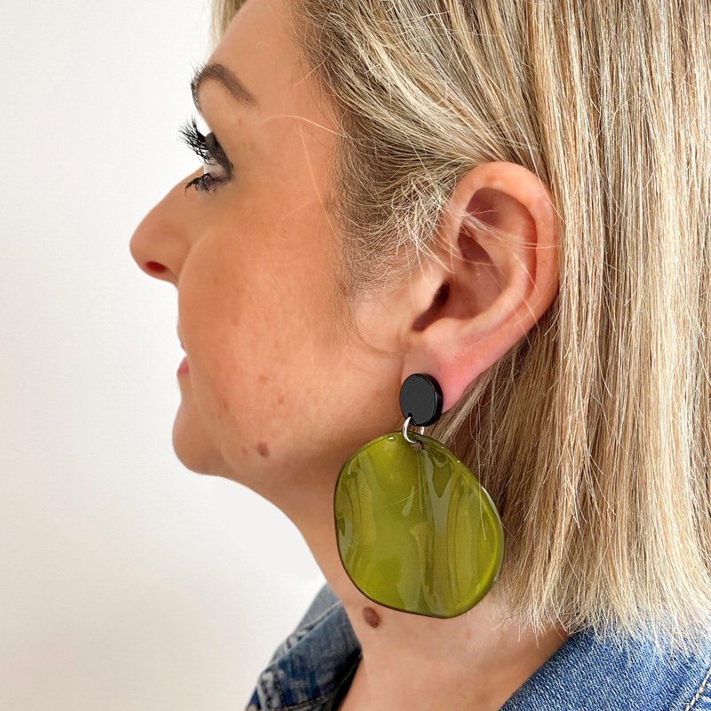 Boucles d'oreilles pendantes vertes