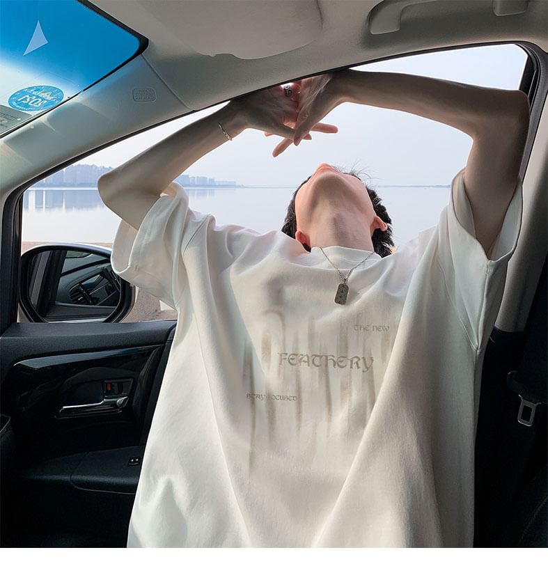 Derbundy - T-shirt met korte mouwen, ronde hals en belettering