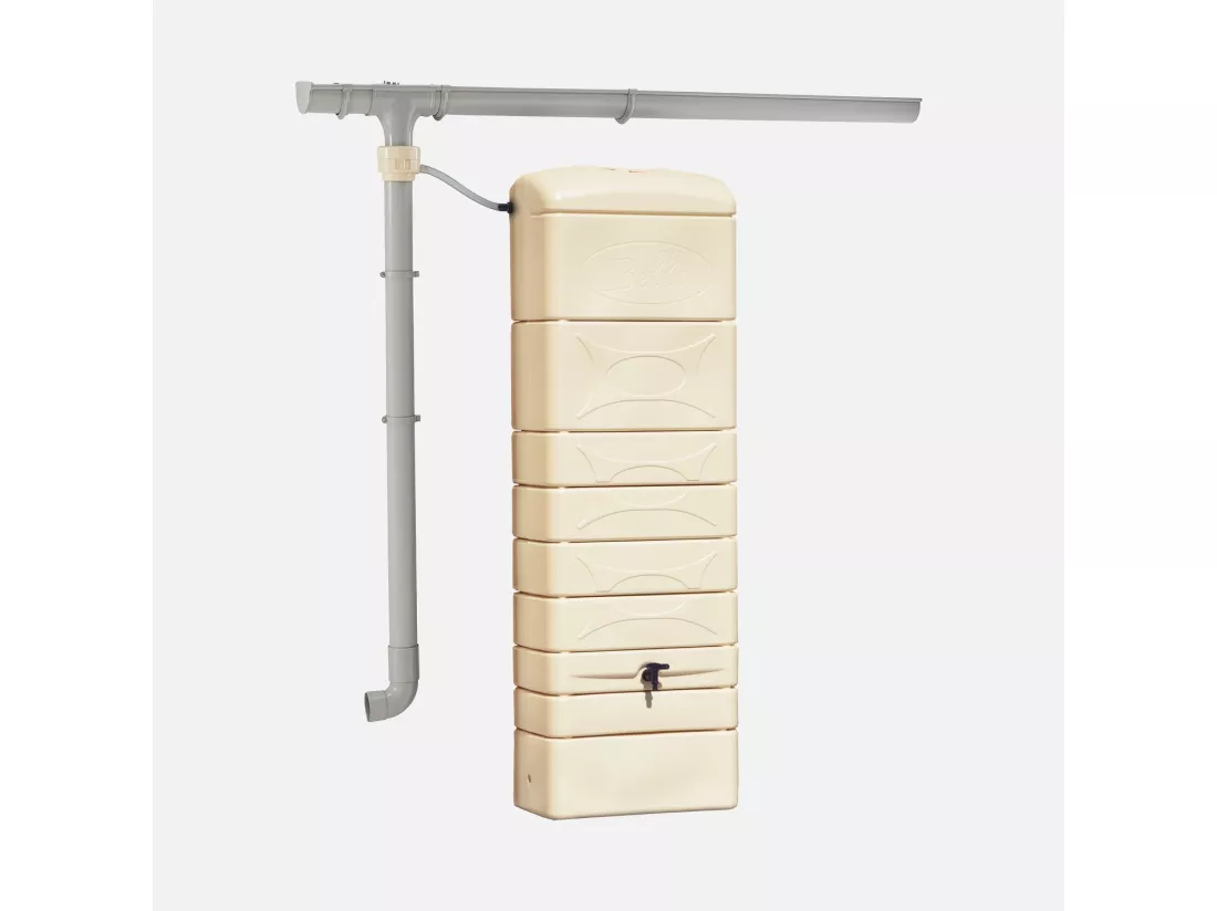 Récupérateur d'eau mural Chastang 300L Beige avec kit raccord chéneau inclus