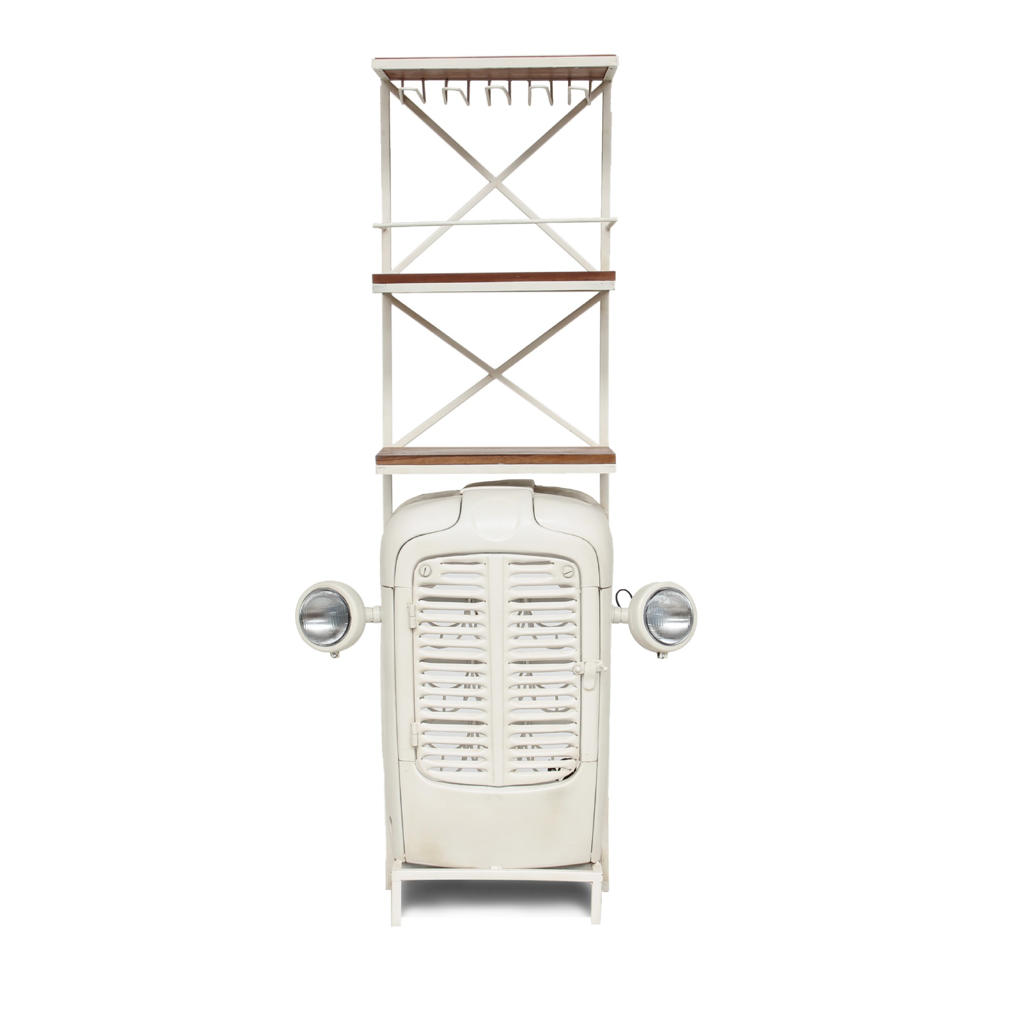 Traktor-Bar, weiß, T 37 cm, B 87 cm, H 180 cm von fischer's lagerhaus