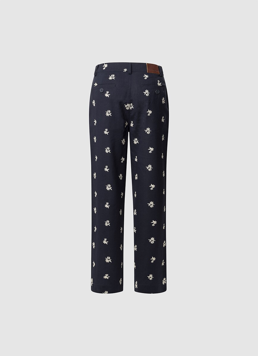 PEPE JEANS<br>Calças retas estampadas