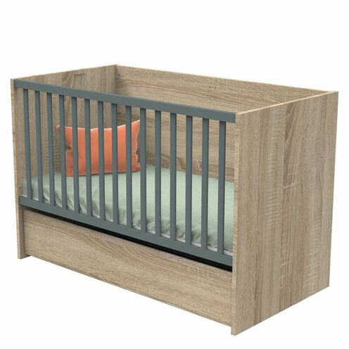 Lit 70x140 cm évolutif en lit junior 200 cm NOVA Gris volcan - SAUTHON