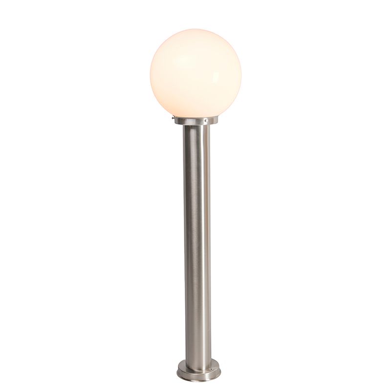 Moderne buitenlamp paal staal RVS 100 cm - Sfera