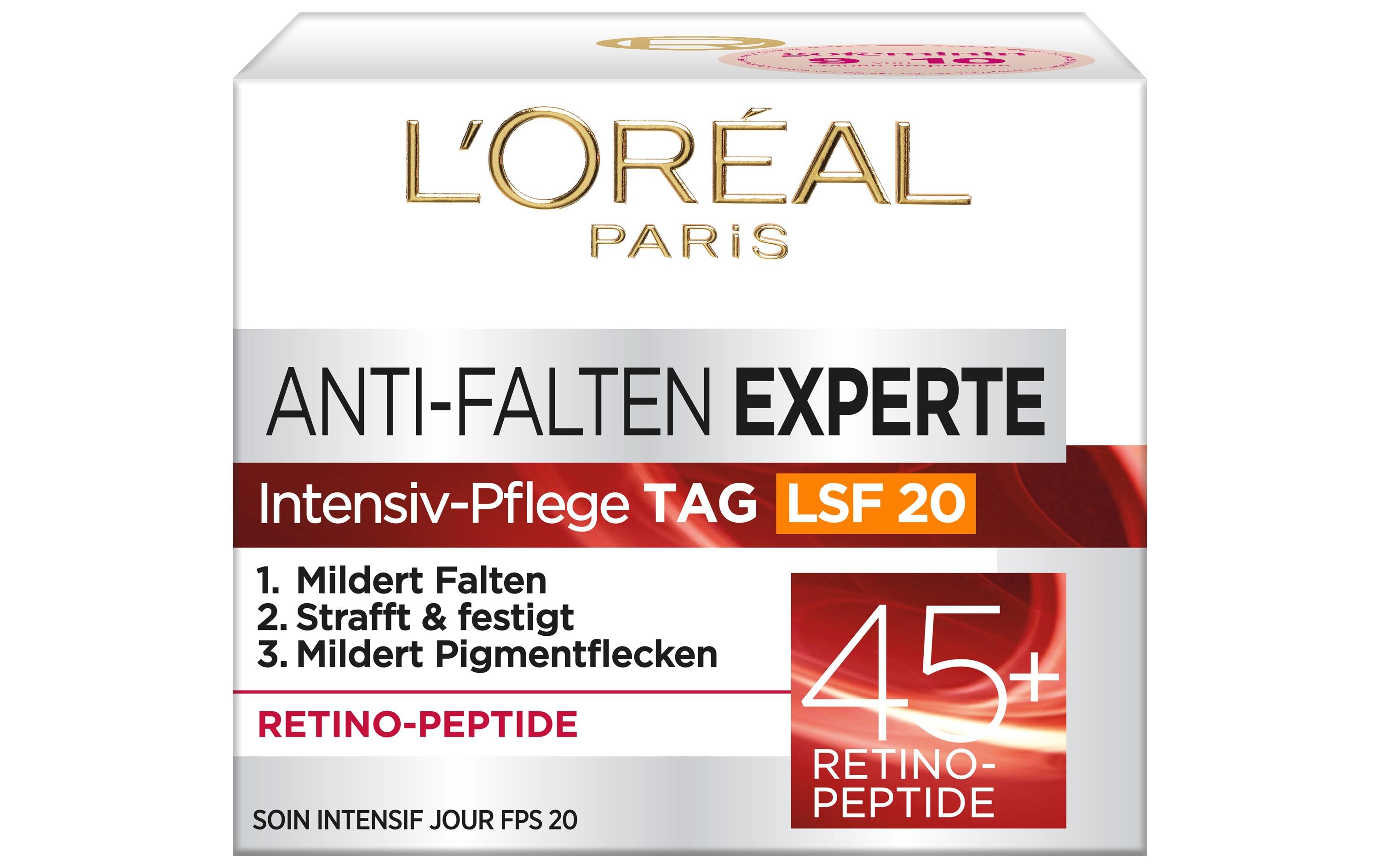 Tagescrème Anti-Falten Experte Intensiv-Pflege 45+ 50 mlTagespflege stärkt und glättet, schützt vor sonnenbedingter Hautalterung