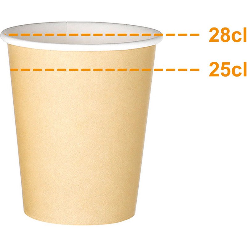 Gobelet en carton Kraft - 25 cl - Lot de 100