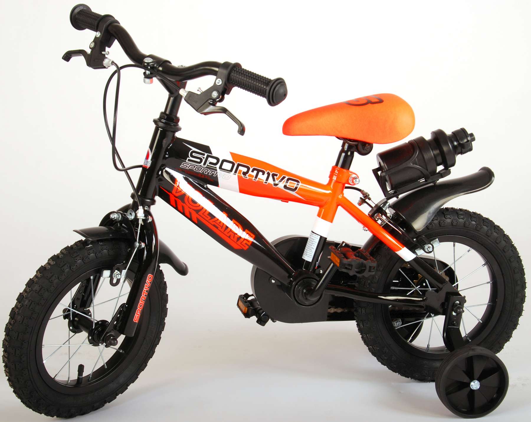 TPFSports Sportivo Kinderfahrrad - Jungen - 12 Zoll - 2 Handbremsen - Neon Gelb