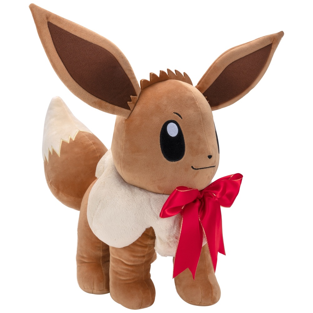 Pokémon 60 cm Evoli mit Weihnachtsschleife Plüschtier