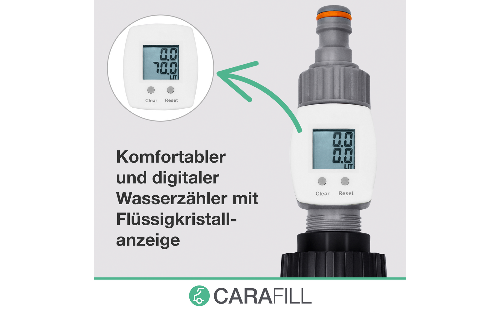 CARAFILL Befüllfilter COUNT mit Wasseruhr 19028 für Wohnmobil, Caravan, Wohnwagen und Boot