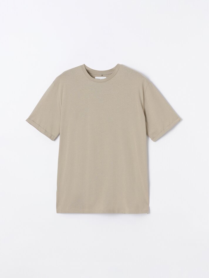 Camiseta oversized de manga curta - Bege