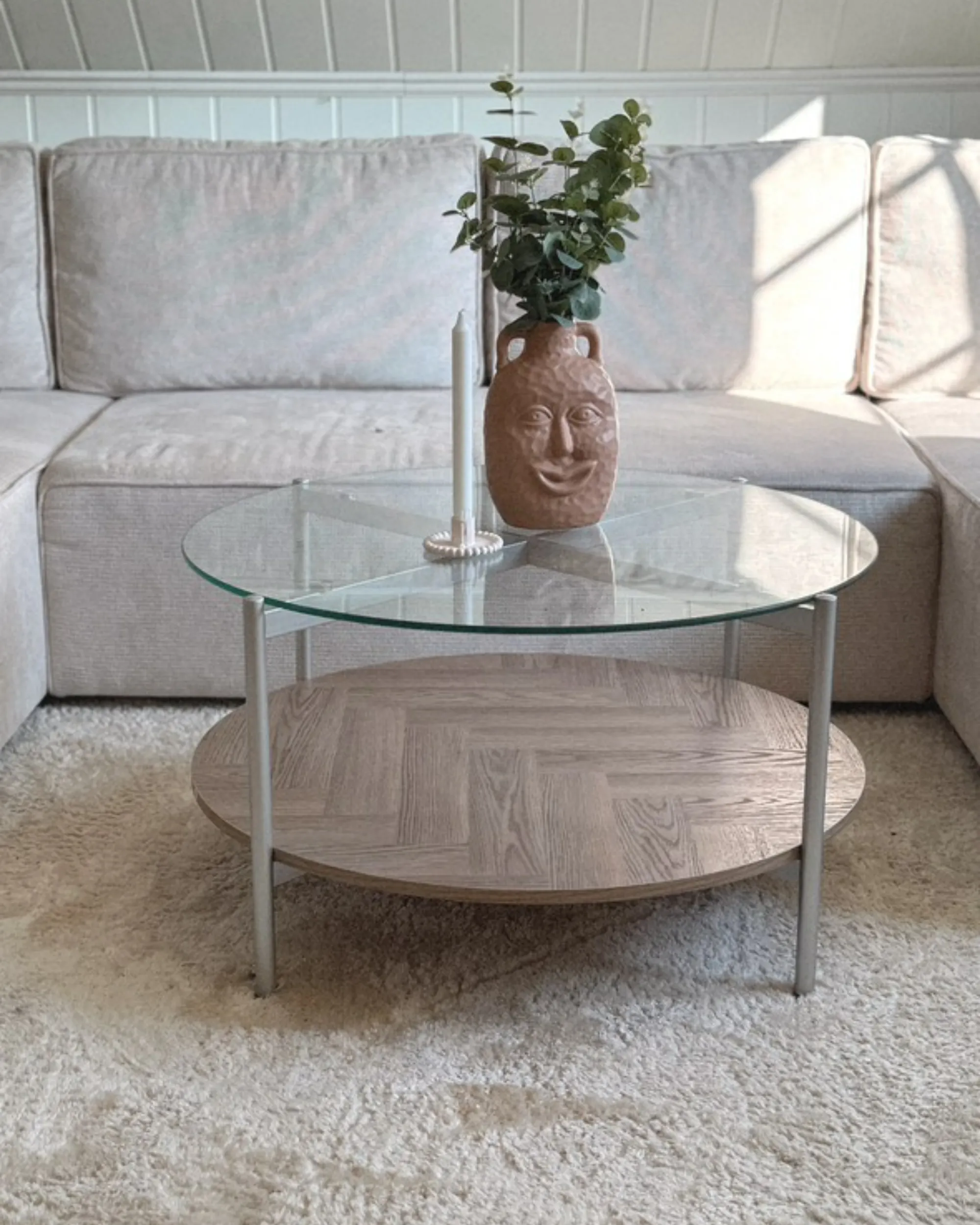 Salontafel LOVELL Veiligheidsglas Zilver