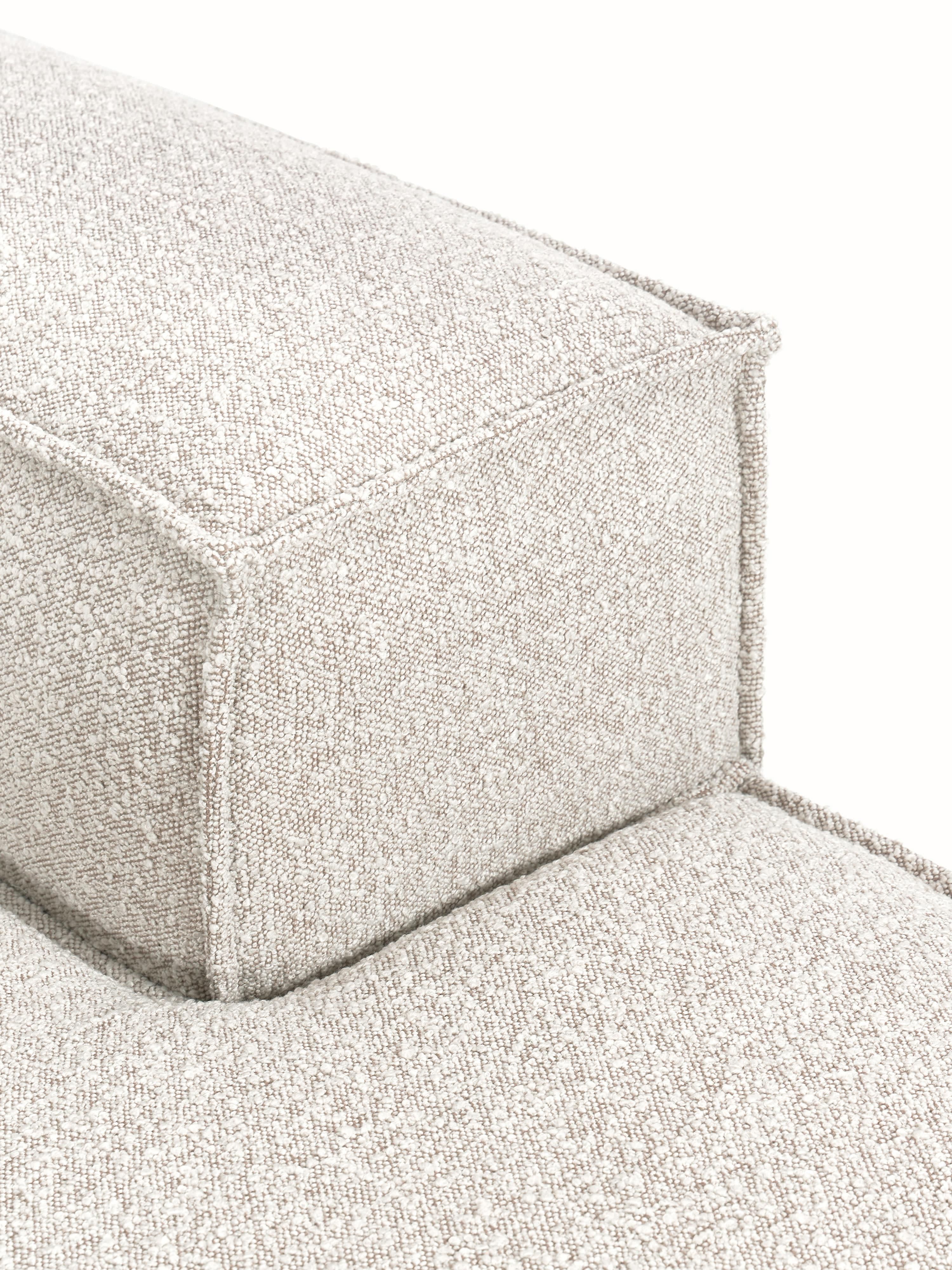 Chaise longue module Lennon van bouclé