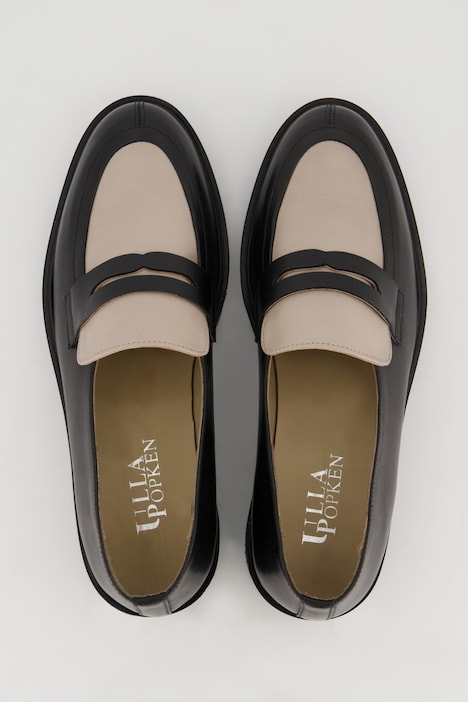 Leder-Loafer, Zierriegel, Weite H