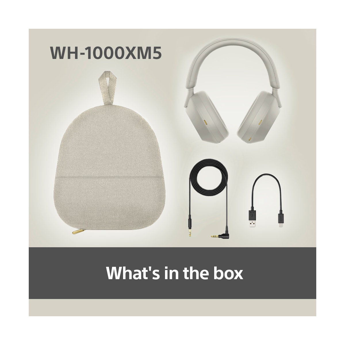 Sony WH-1000XM5 trådløse around-ear hodetelefoner (hvit)