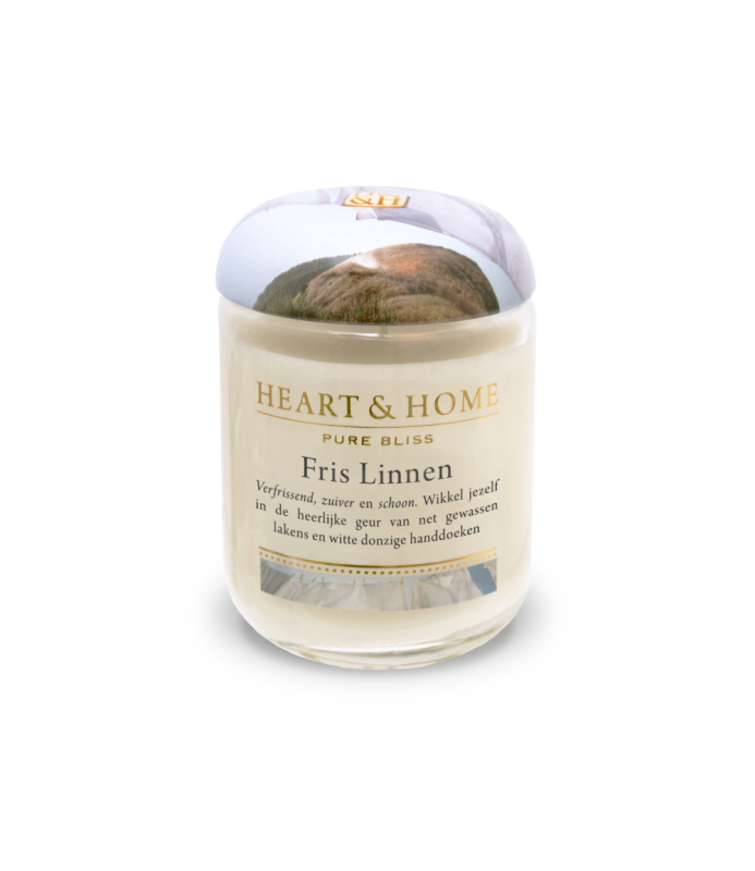 Heart & Home Middelgrote Geurkaars - Fris Linnen 1st