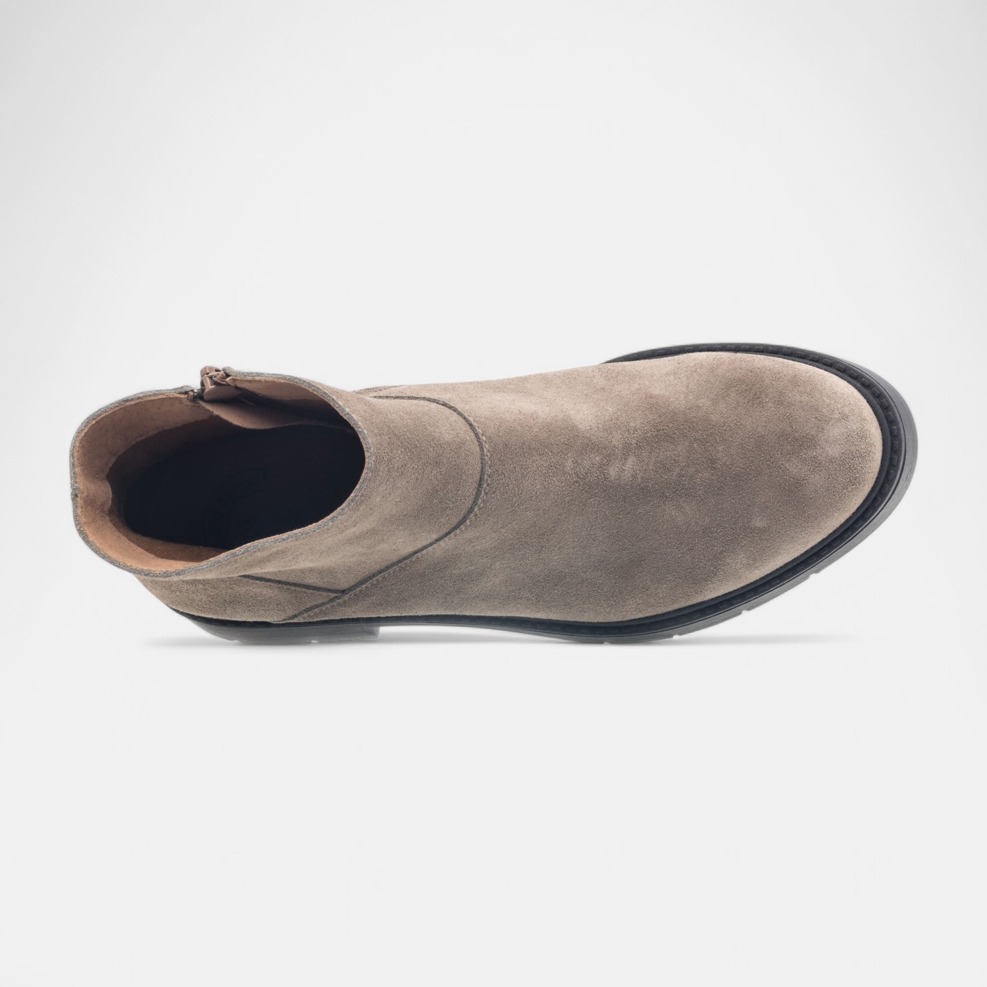 Boots à talon Femme en cuir taupe