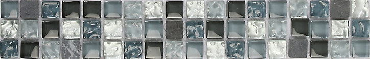 Listel 5 x 30 cm verre brillant gris GoodHome