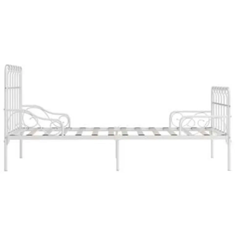 vidaXL - Bed frame met lattenbodem - Wit - Metaal - 90x200 cm