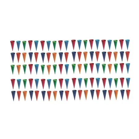 Stylex Deko Schultüten 12,5 cm, rund, 100 Stück in 6 verschiedenen Farben