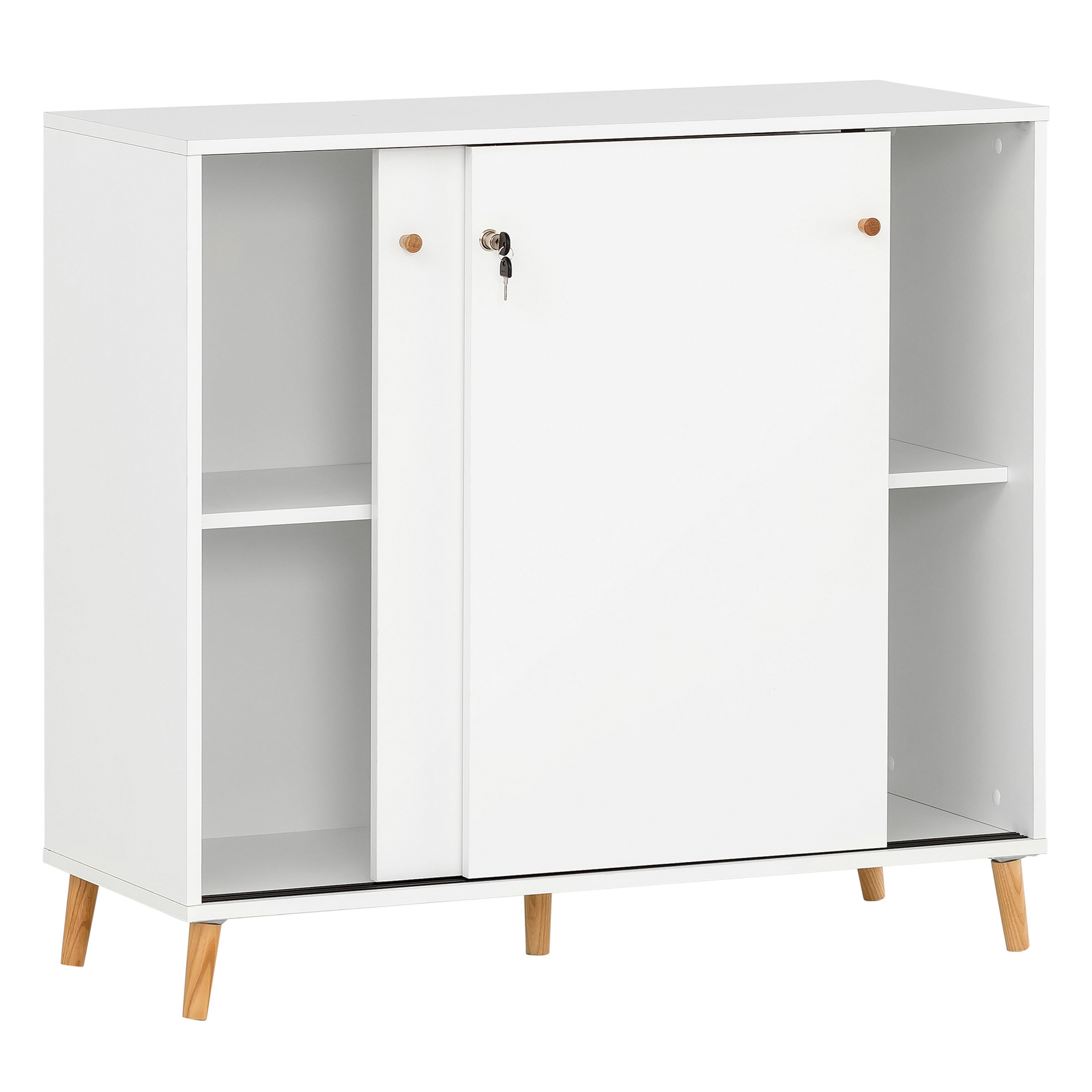 Aktenschrank - perlweiß - 100 cm