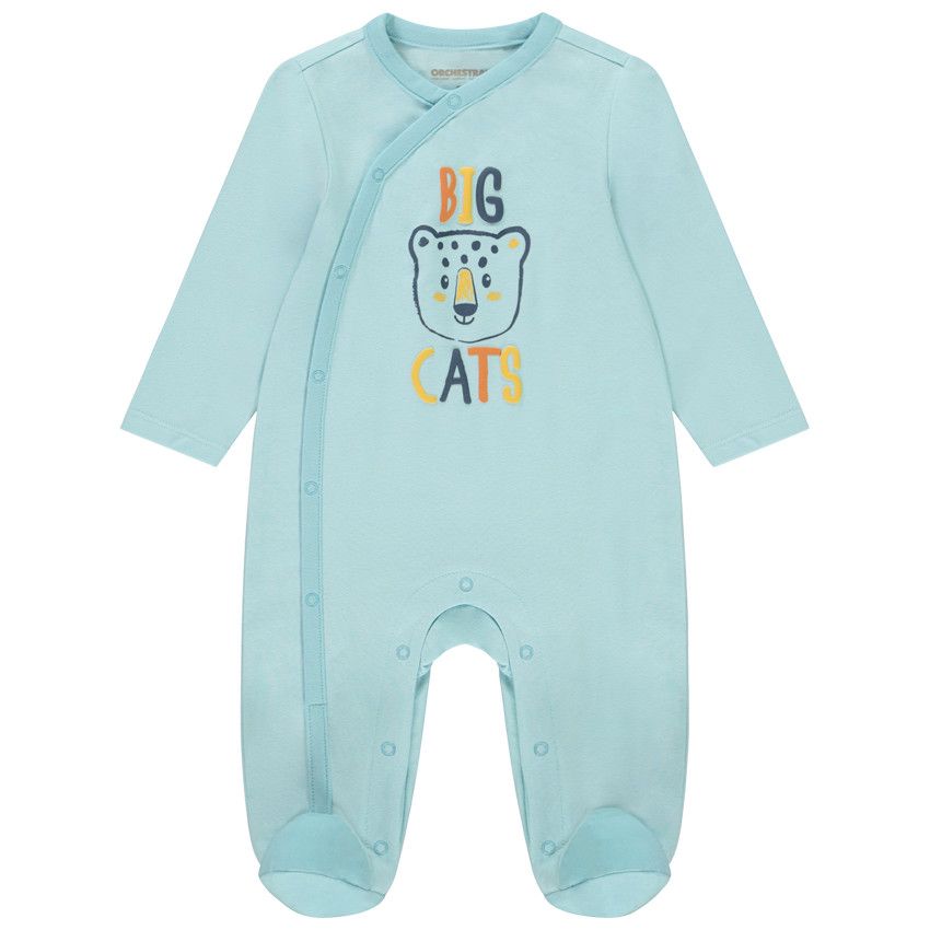 Lot de 3 dors-bien motifs félins pour bébé garçon avec ouvertures différentes selon l'âge - Bleu