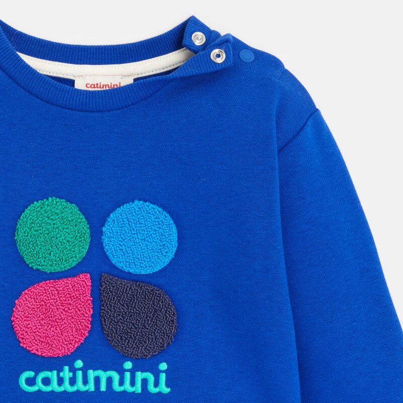Sweat bébé molleton brodé bleu Catimini Bleu