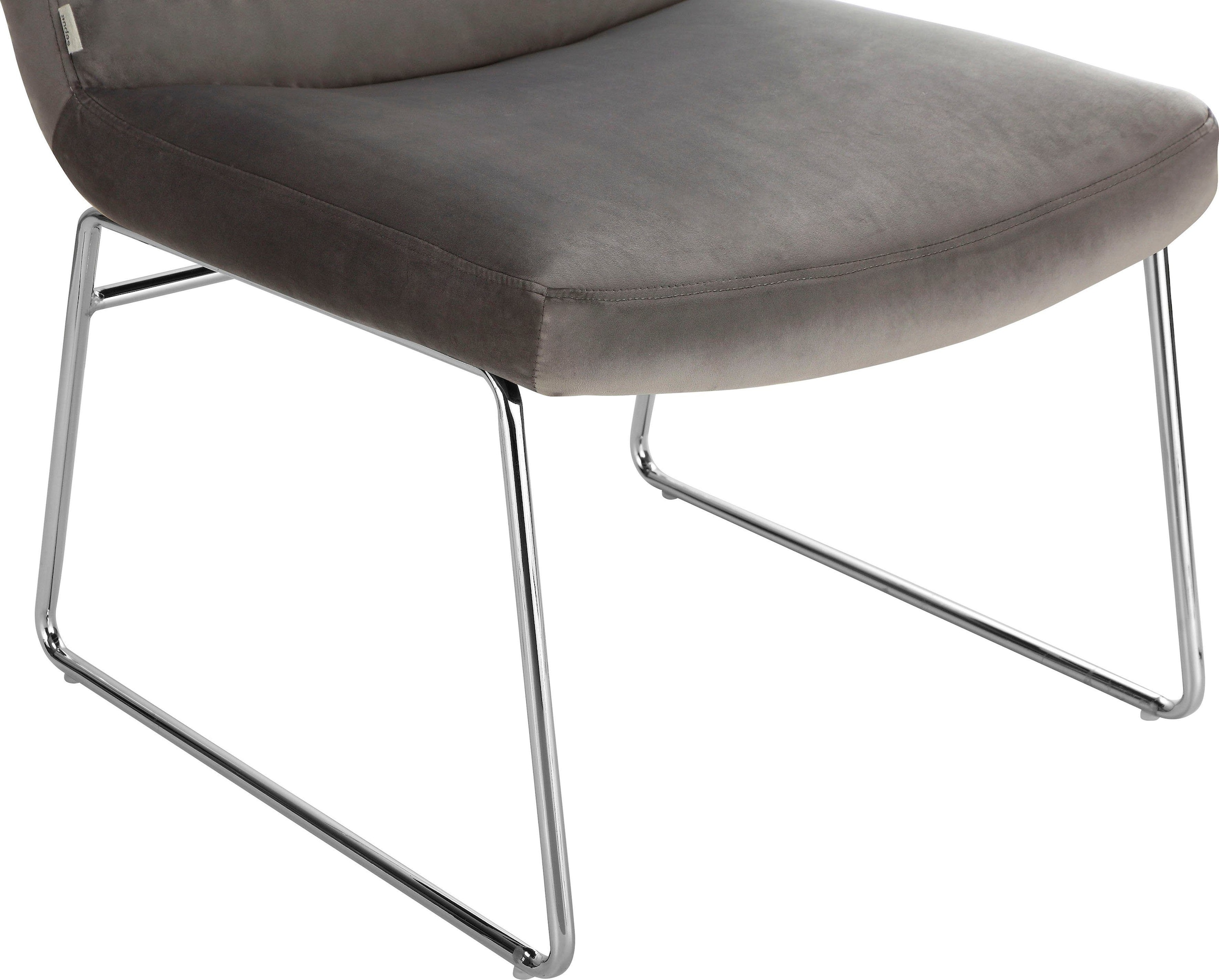 Home affaire Sessel »Gil, Loungesessel Wohnzimmer,« Samtvelours Bezug, in drei Farbvarianten, Sitzhöhe 47,5 cm