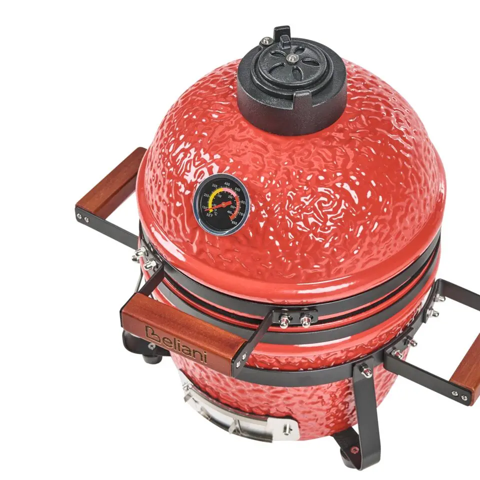 KAMADO - Mini houtskoolgrill - Rood - Keramiek