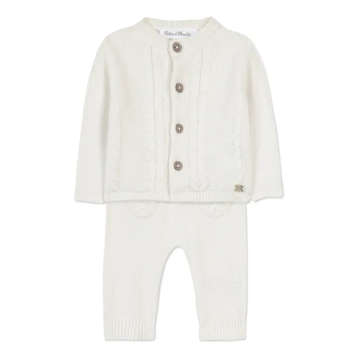 Tartine et Chocolat Ensemble Cardigan et Legging en Maille | Blanc