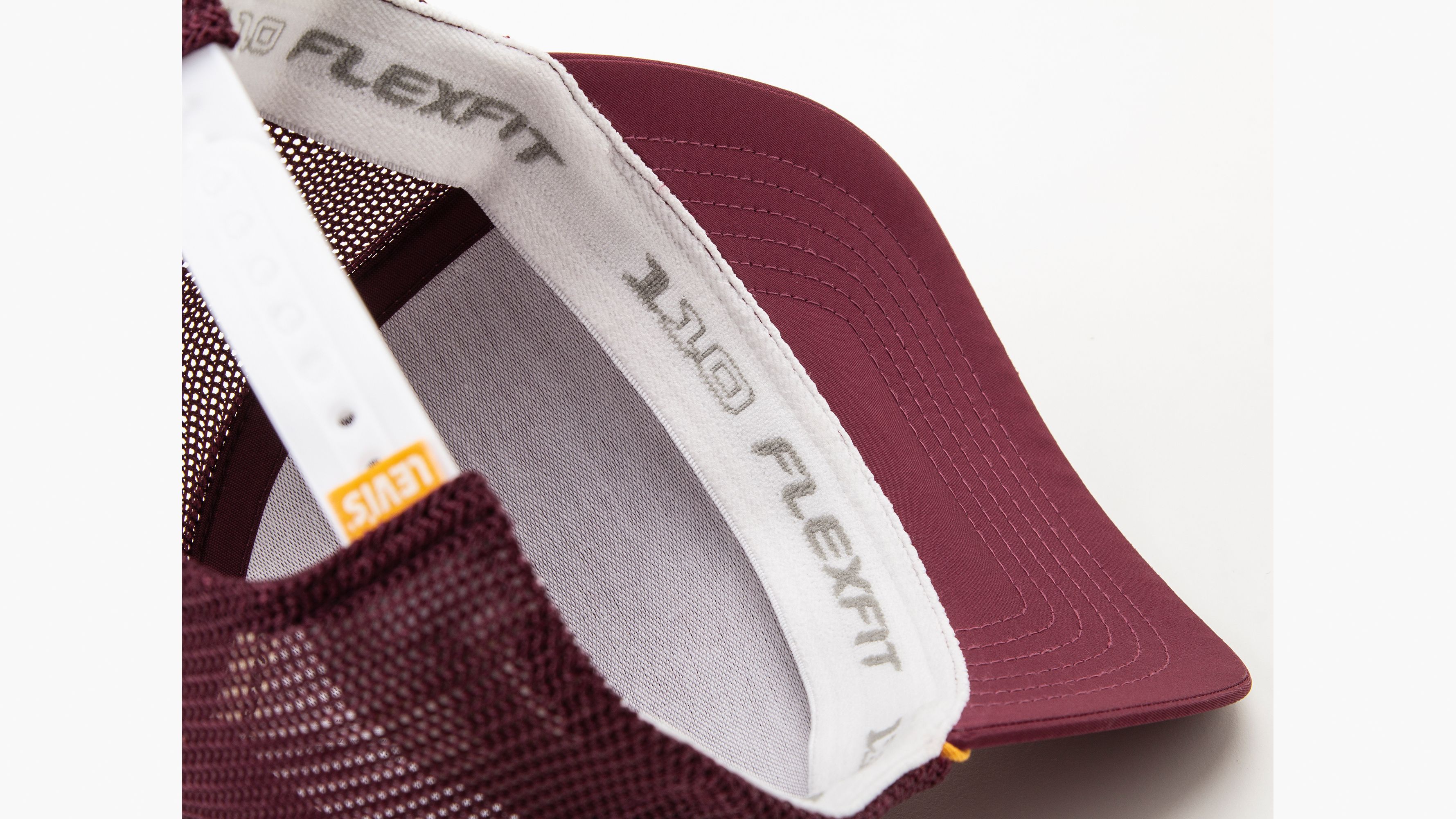Levi's® Gold Tab™ Flexfit® casquette Trucker - Bordeaux - Jaune