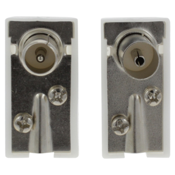 OK Coax stekkerset male/female wit