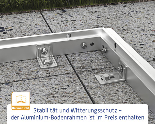 Hörmann EcoStar Elegant-P Type 2 tuinhuis, RAL9007, dubbele deur, 247,9 x 283,4 cm, grijs