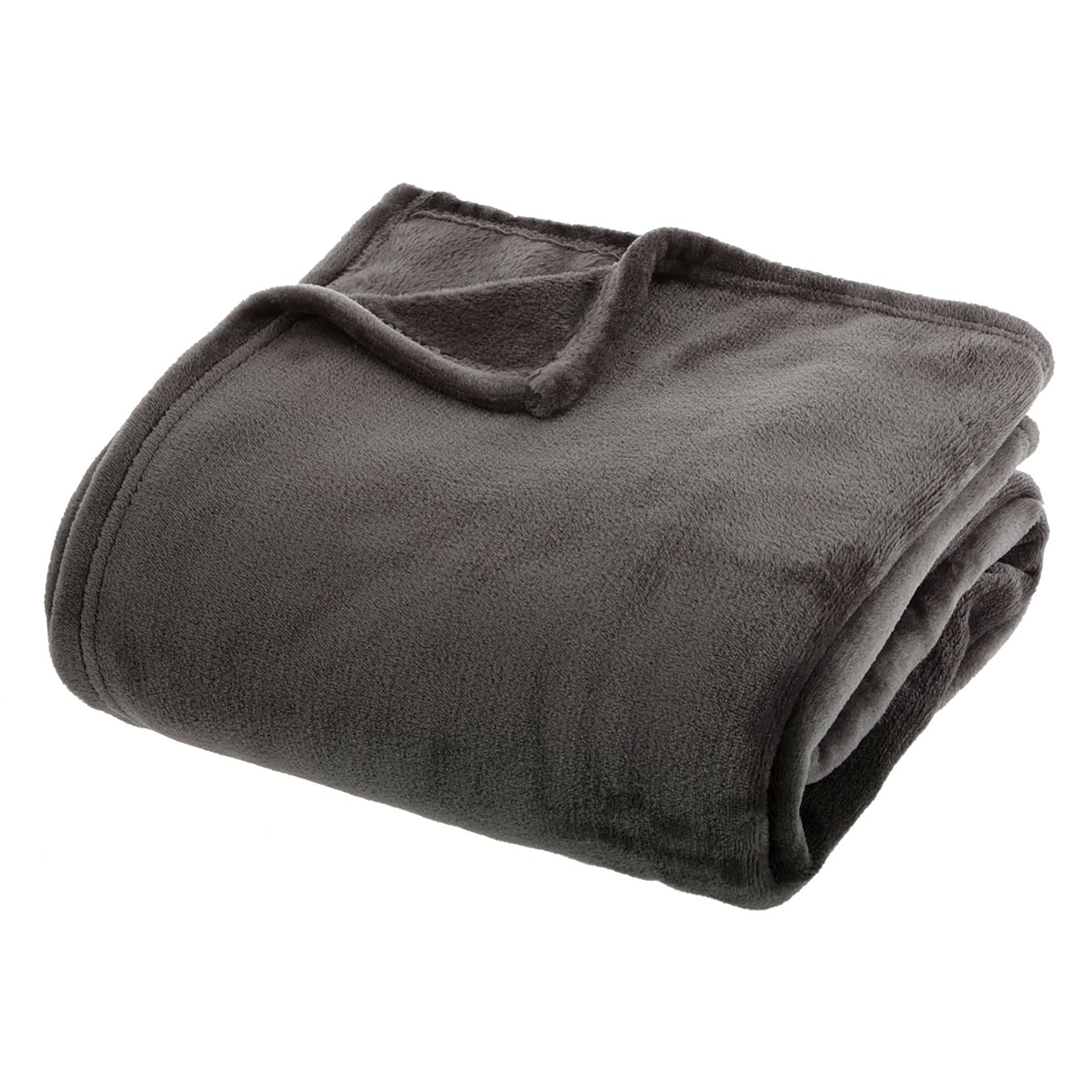 Plaid canapé doux polyester gris foncé 180x230cm