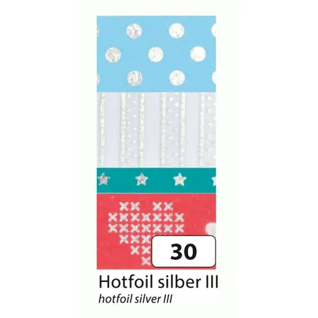 Folia Washi Tape, Hotfoil silber III, 4er Set