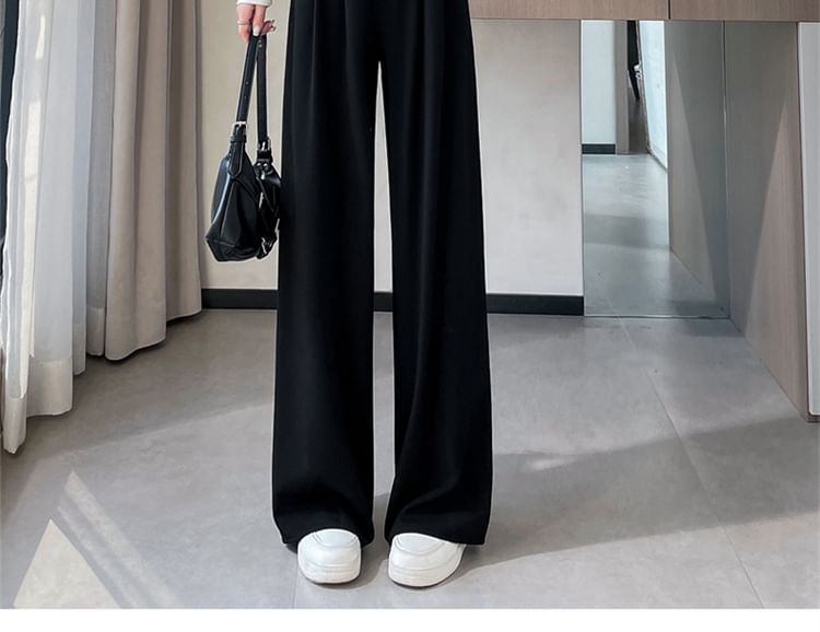 Dragan Pulse - Hoge taille, effen, wijde broek