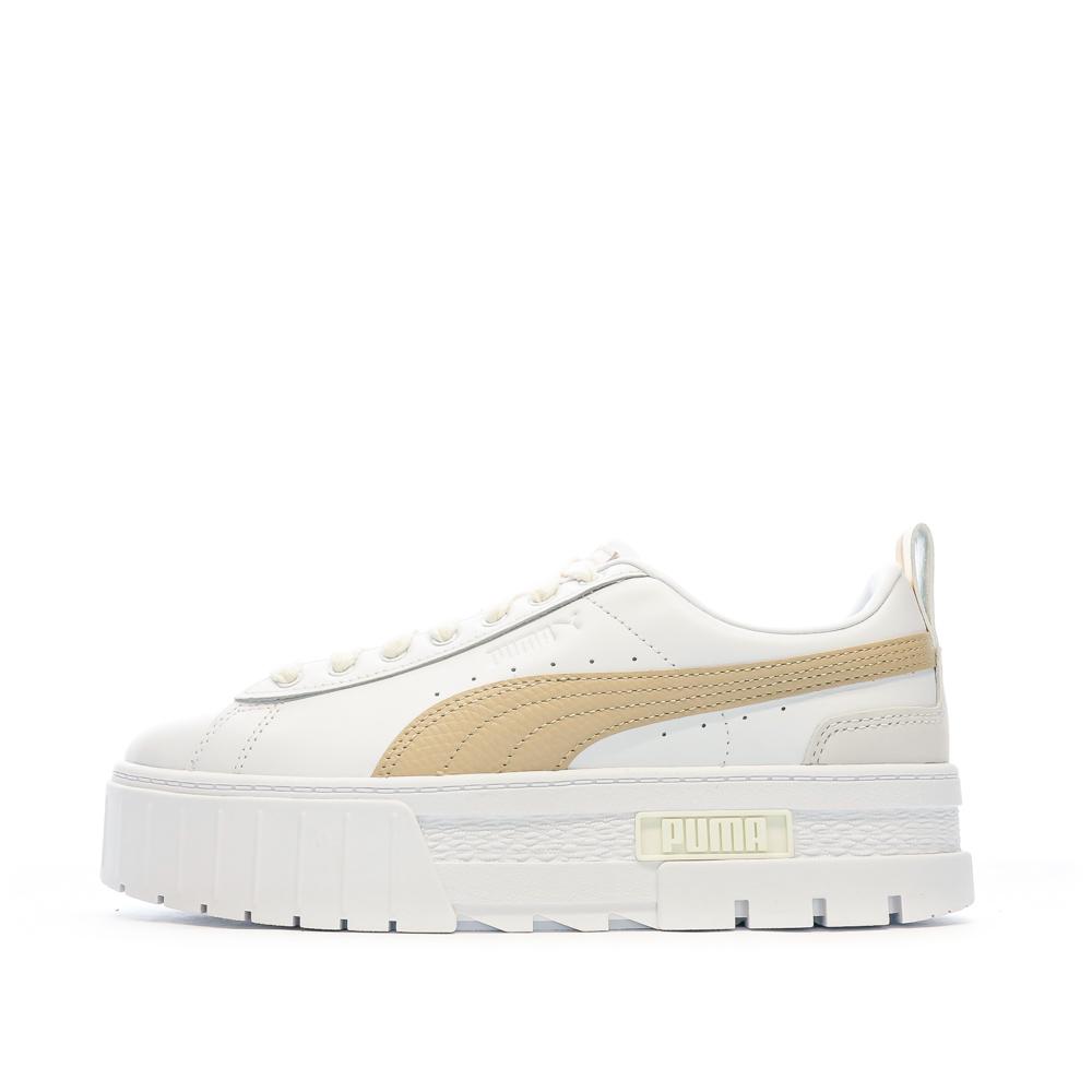 Puma Baskets Blanc/Beige Femme Puma Mayze Luxe
