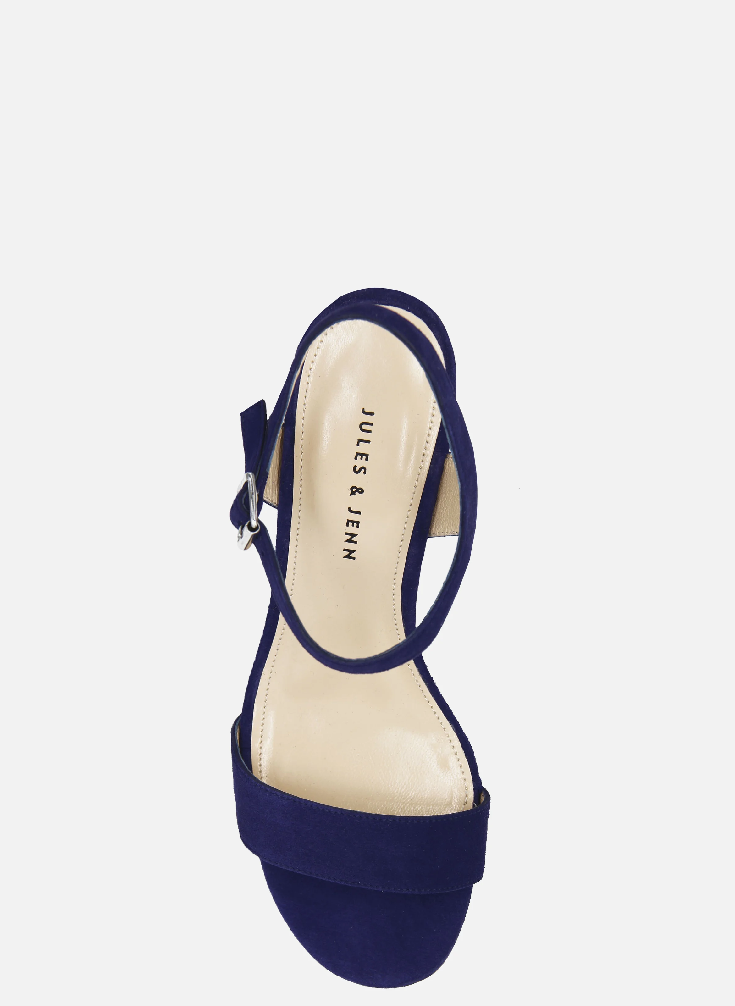 Sandales moyen talon cuir daim | Bleu