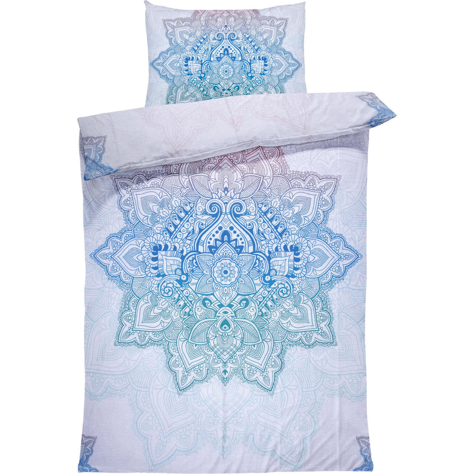 Bettwäsche Microfaser Mandala blau